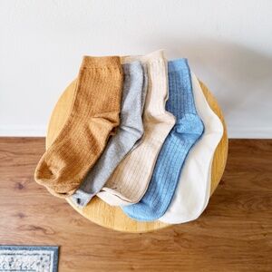 multicolor pack of ribbed cotton crew socks
